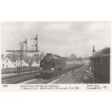 Hastings Steam Train at Redhill Railway Station Postcard