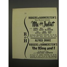 1953 Rodgers & Hammerstein's Plays Advertisement - Me and Juliet; The King and I