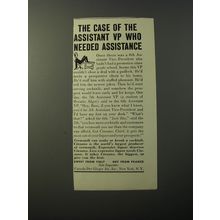 1953 Cinzano Vermouth Ad - The case of the assistant VP who needed assistance