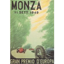 Monza 1949 Italian European Grand Prix F1 Poster Rare Postcard