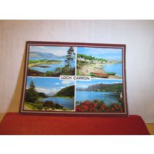 multiview, LOCH CARRON, ross-shire used postcard 1989 pm =