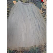 handmade women girl tulle ballet skirt pastel blue waist 78cm satin lined