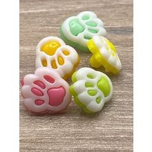 12mm Shank Mixed Paw Print Shaped Acrylic Buttons Sewing Knitting Cardigans