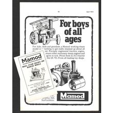 MALINS LTD., MAMOD STEAM : 2 x Original 1957 & 1974 Magazine Adverts POST FREE