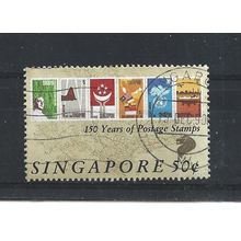 Singapore.SG619 50c 1969 Anniversary of Singapore Stamp Issue.Fine Used.Jul25