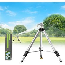 Brass Impact Sprinkler on Tripod Base, 50” Heavy Duty Metal Pulsating Telescopin