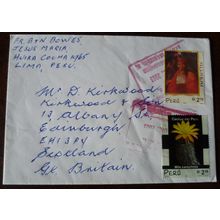 Peru 2003 stamp cover Pachacutec ruler Cacti Kirkwood & Son Edinburgh flowers