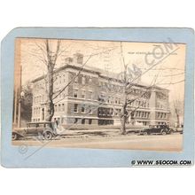 CT Manchester Postcard High School Street Scene w/Old Cars ct_box3~1110
