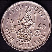 1949 Great Britain 1 Shilling Coin Scottish