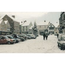 Knaresborough Yorkshire Cancer Charity Shop in Winter Snow Yorkshire Postcard