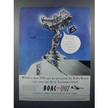1960 BOAC Airways Ad - 707 Jet Powered by Rolls-Royce