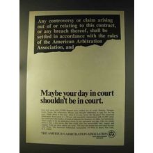1976 The American Arbitration Association Ad - Court