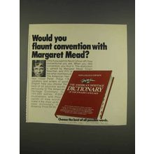 1976 The American Heritage Dictionary Ad, Margaret Mead