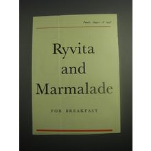 1948 Ryvita Cracker Ad - Ryvita and Marmalade for breakfast