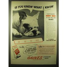 1947 Gaines Meal Dog Food Ad - If you knew what I know