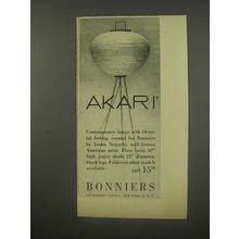 1956 Bonniers Advertisement - Lamps by Isamu Noguchi