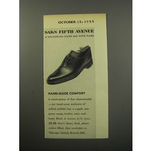 1955 Saks Fifth Avenue Shoes Ad - Hand-Made Comfort