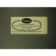 1960 Copain Restaurant Ad - Selection des Epicures