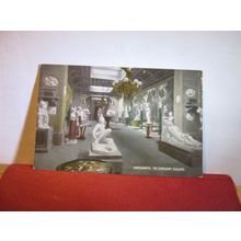 STATUARY GALLERY, CHATSWORTH HOUSE, DERBYSHIRE used antique postcard 1907 pm =