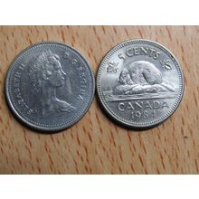 1984 Queen Elizabeth ll 5 Cents Canada Coin