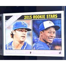 BRANDON FINNEGAN/TERRANCE GORE 2015 TOPPS HERITAGE ROOKIE BASEBALL CARD #424