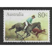 AUS 1986 80c 'HORSES' FINE USED (EBID68-043)