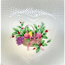 Heart Shaped Nut & Candy Dish Mikasa Ivory Bone China Christmas Spirit Japan