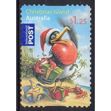 Christmas Island 2009 Christmas -Frigate Bird & Presents $1.25 Int Post s/a Used