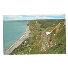 BRANSCOMBE BEACH , DEVON vintage used postcard 1967 postmark =