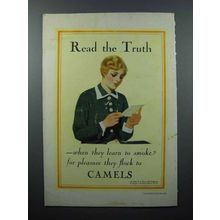 1928 Camels Cigarette Ad - Read the Truth