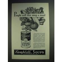 1928 Campbell's Vegetable Soup Ad - Call This A Meal