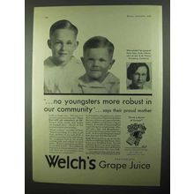 1931 Welch's Grape Juice Ad - Youngsters More Robust