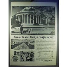 1956 Ethyl Gasoline Ad - Car is Family's Magic Carpet