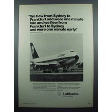 1978 Lufthanswa Airlines Ad - Were One Minute Late