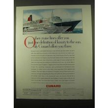 1988 Cunard Cruise Ad - Luxury to The Sun