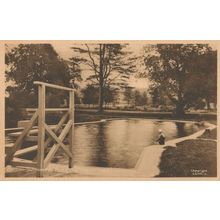 Swimming Pool at Manor Hotel Longhope Gloucs Old Tucks Postcard