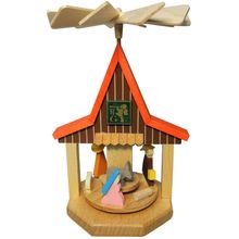 1751G - Richard Glaesser Pyramid - Mini House Nativity - 5"H x 3.5"W x 3"D