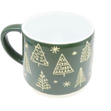 Green Christmas Tree Mug Ceramic 8 CM Microwave/Dishwasher Safe Gift Festive