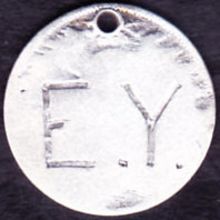 Great Britain Love Token on Silver 3 Pence Coin "EY"