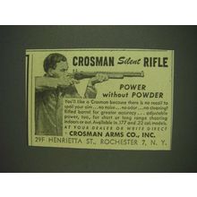 1948 Crosman Rifle Ad - Crosman Silent Rifle Power without Powder