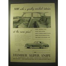 1954 Humber Super Snipe Car Ad - Enriched Interior