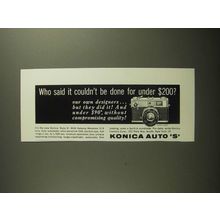 1963 Konica Auto S Camera Ad - Who Said It Couldn't Be Done