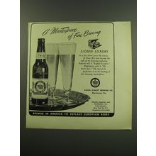 1949 Prior Beer Ad - A Masterpiece of fine brewing