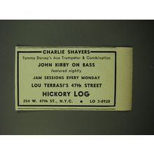 1950 Lou Terrasi's Club Advertisement - Charlie Shavers & John Kirby