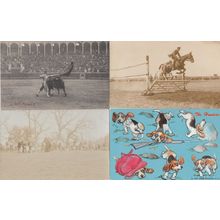 20x Blood Sport Fox Hunting Horse Racing Bull Killing Fighting Postcard Bundle