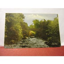 BRIDGE AND RIVER, ALLENDALE, NORTHUMBERLAND used vintage postcard 1967 pm /