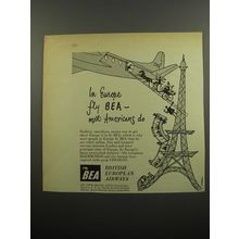 1955 BEA British European Airways Advertisement - In Europe fly BEA
