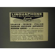 1956 Linguaphone Institute Ad - Linguaphone makes it easy to listen and learn