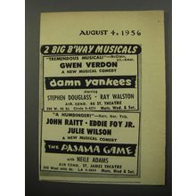 1956 Damn Yankees and The Pajama Game Plays Ad - 2 big B'way musicals