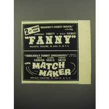 1956 Fanny and Match Maker Plays Ad - 2nd Smash Year